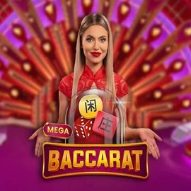 Mega Baccarat slot icon by Pragmatic Play, available at Bassbet Casino